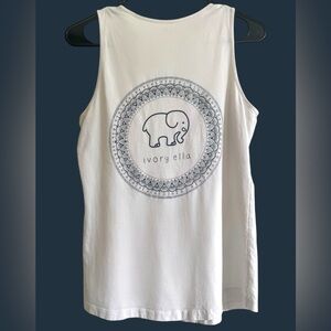Ivory Ella Elephant White Tank‎ with Logo